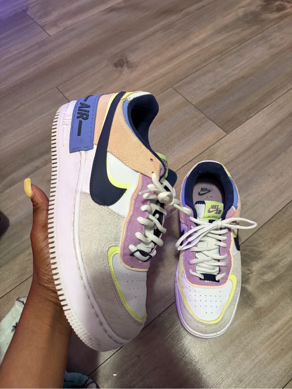 Nike Women’s Low-Top Sneakers - Cream, Lavender & Navy Accent